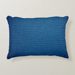 Rough blue leather decorative cushion