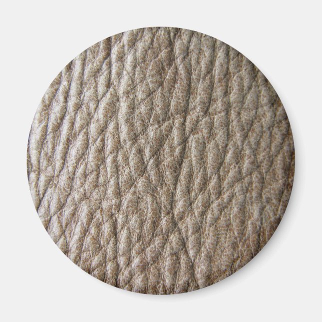 Rough brown faux leather texture, lots of creases magnet (Front)