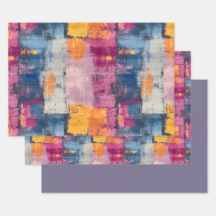 Rough Brushstroke Print Wrapping Paper Set