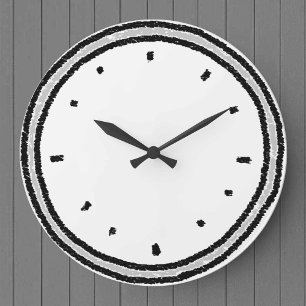 Rough Charcoal Drawn Style Clock Face