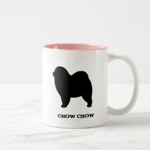 Rough Chow Chow Dog Breed Silhouette Custom Two-Tone Coffee Mug