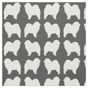 Rough Chow Chow Silhouettes Pattern Fabric
