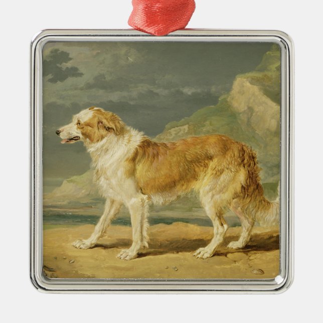 Rough-coated Collie, 1809 (oil on board) Metal Ornament (Front)
