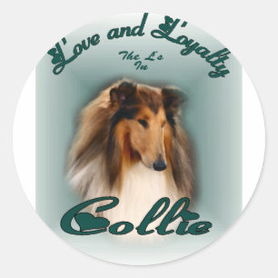 Rough Collie Art Gifts Classic Round Sticker
