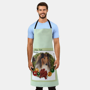 Rough Collie Christmas Apron
