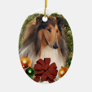Rough Collie Christmas Gifts Ornaments