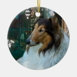 Rough Collie Christmas Gifts Ornaments