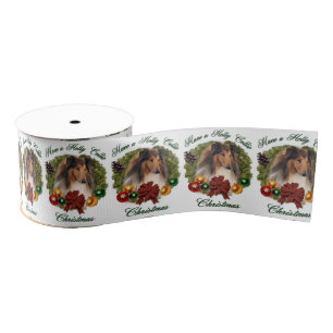 Rough Collie Christmas Grosgrain Ribbon