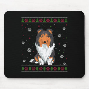 Rough Collie Christmas Sweater Xmas Pet Animal Dog Mouse Pad