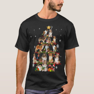 Rough Collie Christmas Tree Lights Sweater Dog Chr