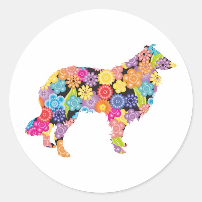 Rough Collie Classic Round Sticker (Front)