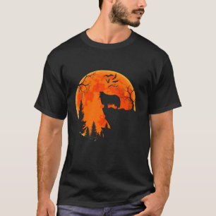 Rough Collie Dog And Moon Halloween Costume Dog Lo T-Shirt