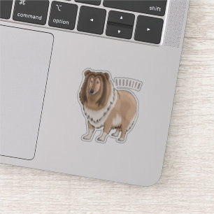 Rough collie dog cartoon illustration