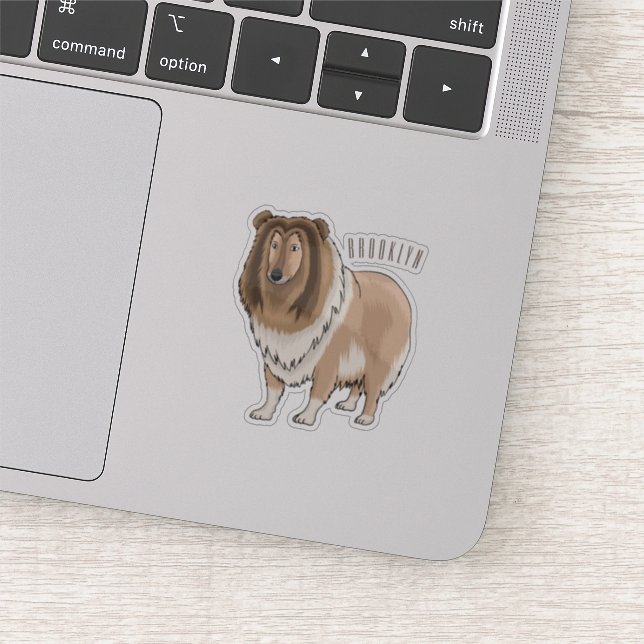 Rough collie dog cartoon illustration  (Detail)