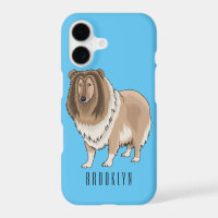 Rough collie dog cartoon illustration