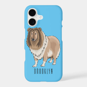 Rough collie dog cartoon illustration 