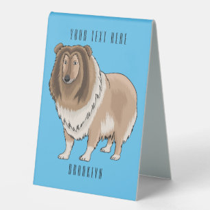 Rough collie dog cartoon illustration