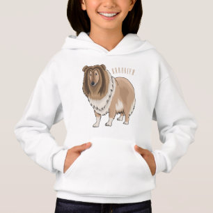 Rough collie dog cartoon illustration