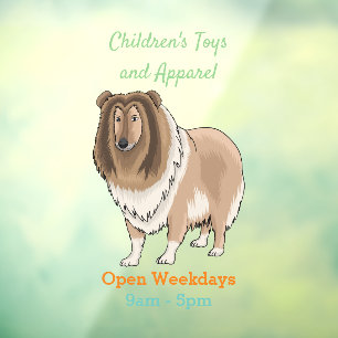 Rough collie dog cartoon illustration 