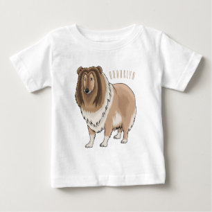 Rough collie dog cartoon illustration  baby T-Shirt