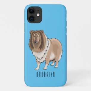 Rough collie dog cartoon illustration  iPhone 11 case