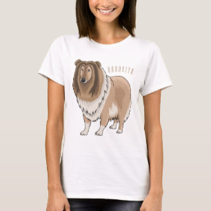Rough collie dog cartoon illustration T-Shirt