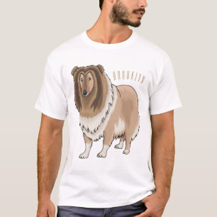 Rough collie dog cartoon illustration T-Shirt