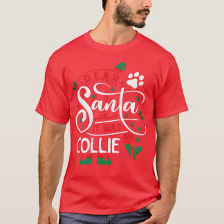 Rough Collie Dog Christmas Dog breed friends vinta T-Shirt