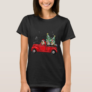 Rough Collie Dog Driving Xmas Truck Christmas Tree T-Shirt