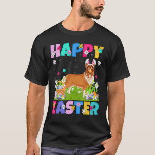 Rough Collie Dog Happy Easter Rough Collie Easter T-Shirt