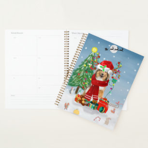 Rough Collie Dog in Snow Christmas Gift Planner