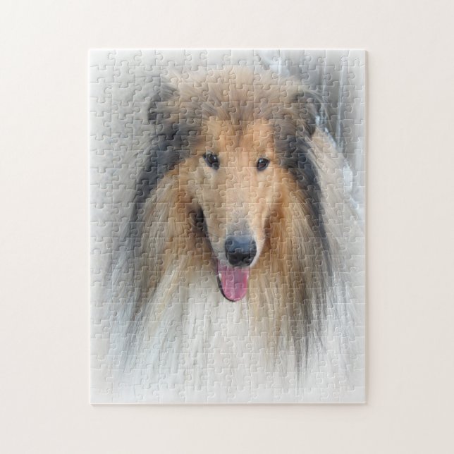 Rough Collie Dog Jigsaw Puzzle (Vertical)