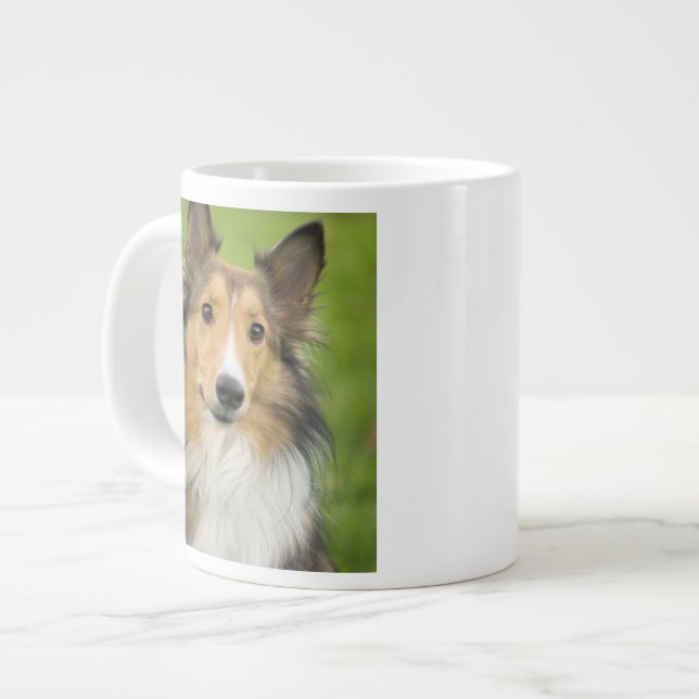 Rough Collie, dog Large Coffee Mug (Front Left)