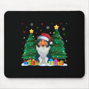 Rough Collie Dog Lovers Santa Hat Ugly Christmas S Mouse Pad