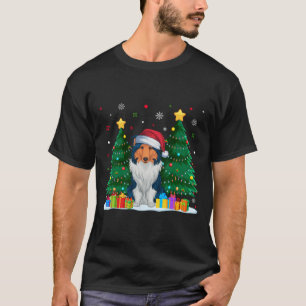 Rough Collie Dog Lovers Santa Hat Ugly Christmas S T-Shirt