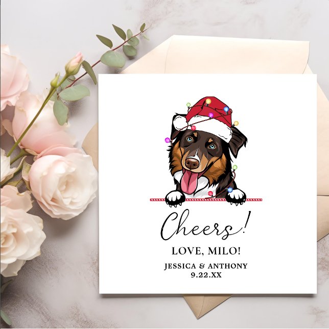 Rough Collie Dog Personalised Cheers Napkins (Creator Uploaded)