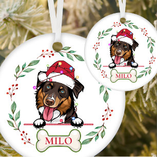 Rough Collie Dog Personalised Christmas Gift Ceramic Ornament