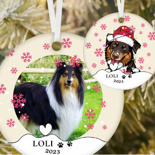 Rough Collie Dog Personalised Hand Drawing Ceramic Ornament
