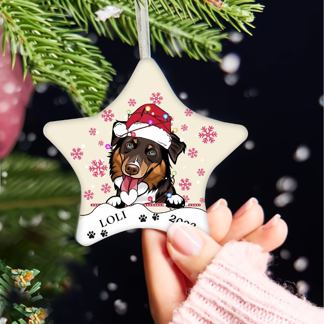 Rough Collie Dog Personalised Hand Drawing Ceramic Ornament (Creator Uploaded)