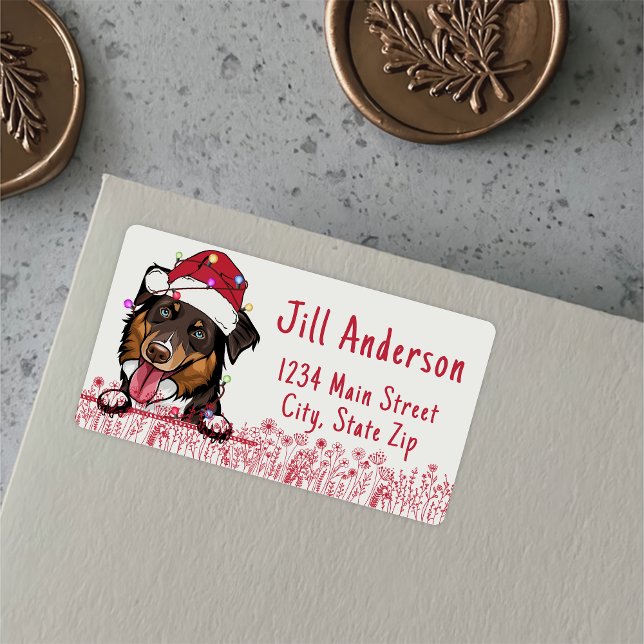 Rough Collie Dog Personalised Hand Drawing Label (Creator Uploaded)