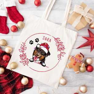 Rough Collie Dog Personalised Hand Drawing Tote Bag