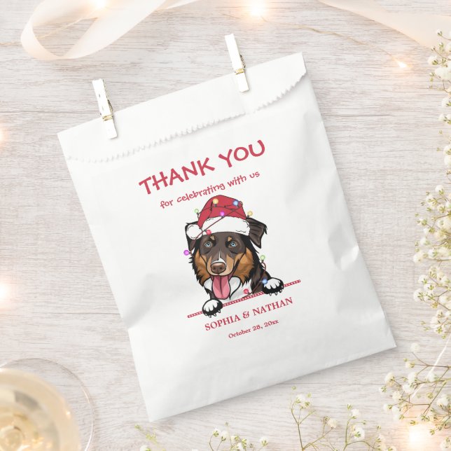 Rough Collie Dog Personalised Thank You Favour Bag (Clipped)