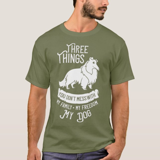 Rough Collie Dog Puppies Owner Lover T-Shirt (Front)