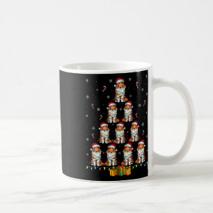 Rough Collie Dog Santa Hat Xmas Lights Christmas T Coffee Mug
