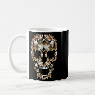 Rough Collie Dog Skull Halloween Costume Dog Coffee Mug