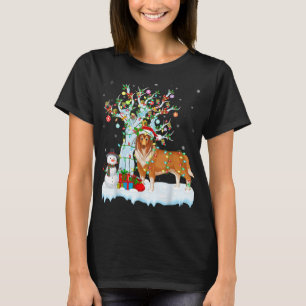 Rough Collie Dog Xmas Tree Lighting Rough Collie C T-Shirt