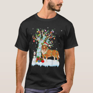 Rough Collie Dog Xmas Tree Lighting Rough Collie C T-Shirt