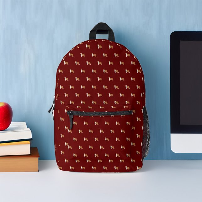 Rough Collie Dogs Pattern Personalised Printed Backpack (Creator Uploaded)