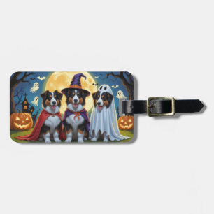 Rough Collie Dogs Pumpkin Halloween Funny Luggage Tag