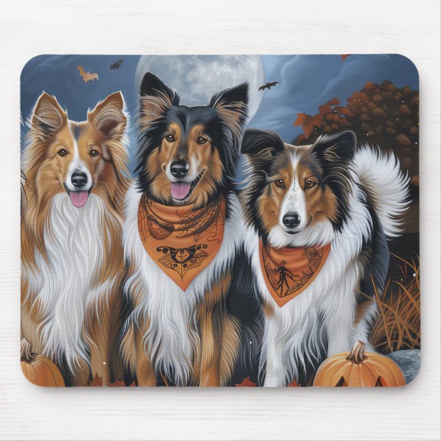 Rough Collie Halloween Spooky Mouse Pad (Front)